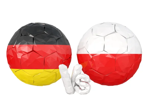 Deutschland / Polen Low Poly Fußballspiel — Stockfoto