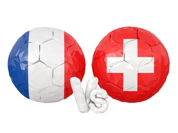 França / Suíça baixo poli jogo de futebol — Fotografia de Stock