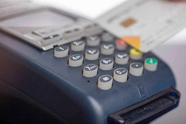 Payment Contactless Credit Card Pos Terminal Stock Photo — Stock Photo, Image