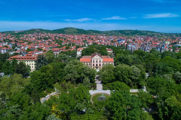 Widok Lotu Ptaka Arandjelovac Park Zamek Mieście Sumadija Serbia Środkowa — Zdjęcie stockowe