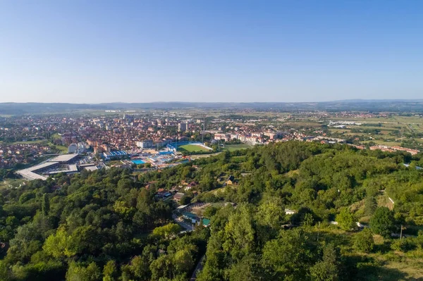 Dron Jagodina Serbia Zdjęciu Satelitarnym Yahoo Letni Dzień — Zdjęcie stockowe