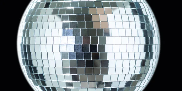 Shining Disco Ball Dance Sprzęt Imprezy Muzycznej Izolowane Ciemnym Czarnym — Zdjęcie stockowe