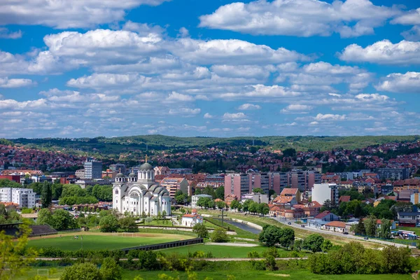 Valjevo Vista Panorámica Ciudad Serbia Centro Administrativo Del Distrito Kolubara — Foto de Stock