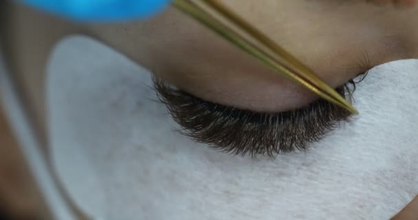 Prüfung Der Wimpernverlängerung — Stockvideo