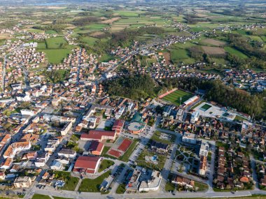 Sırbistan 'ın Ub kentinin hava manzarası