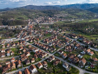 Sırbistan 'da Ljig' in havadan görünüşü
