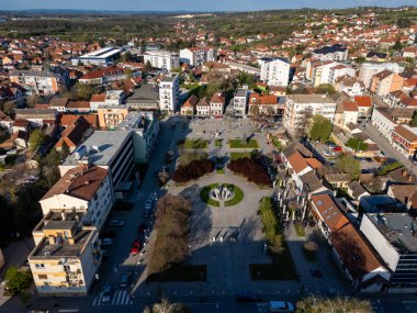 Sırbistan 'ın Ub kentinin hava manzarası