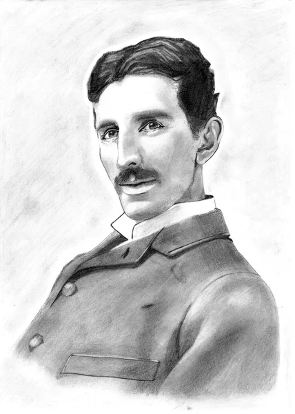 Nikola Tesla Disegno — Foto Stock