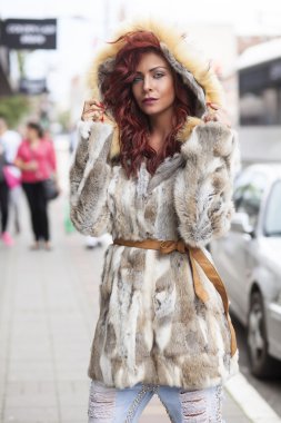 Kürk manto güzel moda kadın