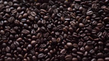 Roast Coffee Beans Yakın Çekim Arkaplanı, 4K video