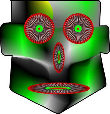 Mavi gözyaşları ile tam renkli maske