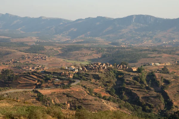 Panoramic views of the landscape and the Malagasy village — Stock Photo, Image