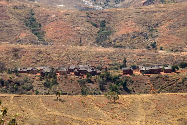 Lilla byn i Madagaskar Stockfoto