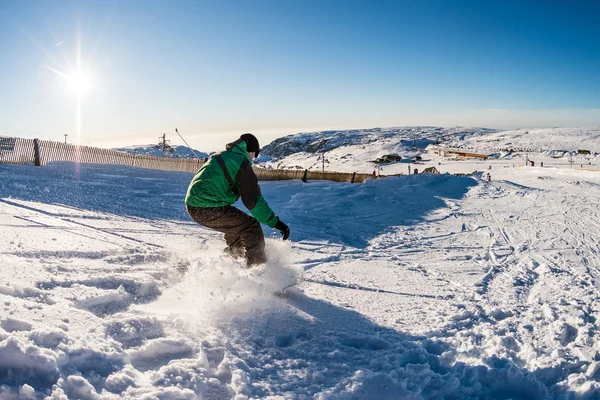 山中 freerider をスノーボードします。 — ストック写真