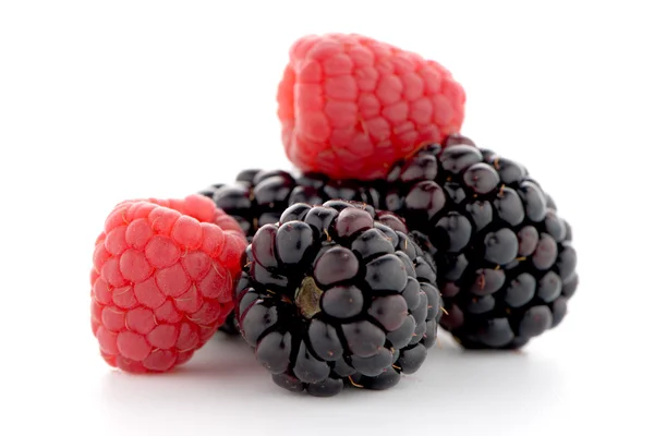 Framboos met blackberry — Stockfoto