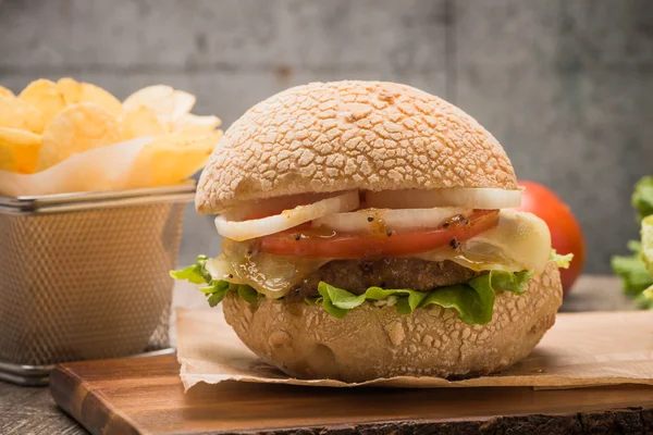 Hamburguesa vegetariana casera — Foto de Stock