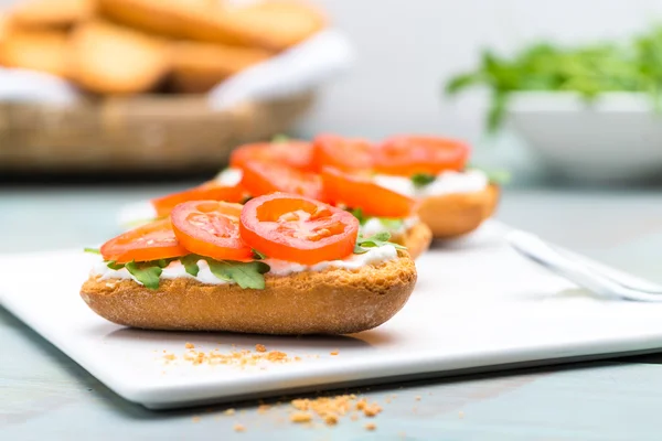 Bruschetta con ricotta — Foto Stock