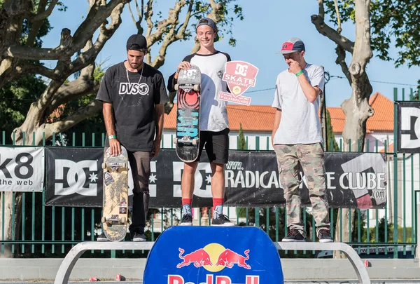 Professional skateboarders podium — Stock Photo, Image