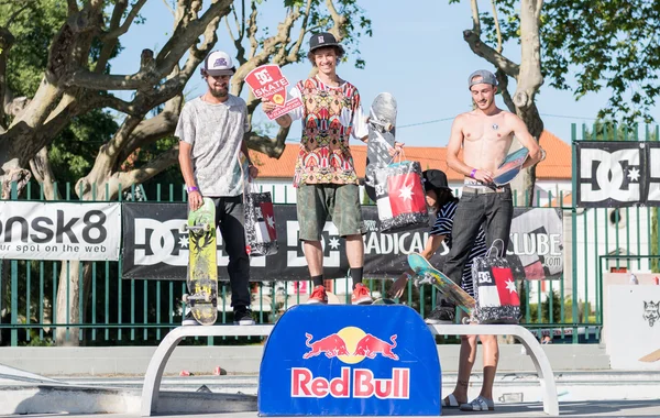 Amatör skateboardåkare podium — Stockfoto