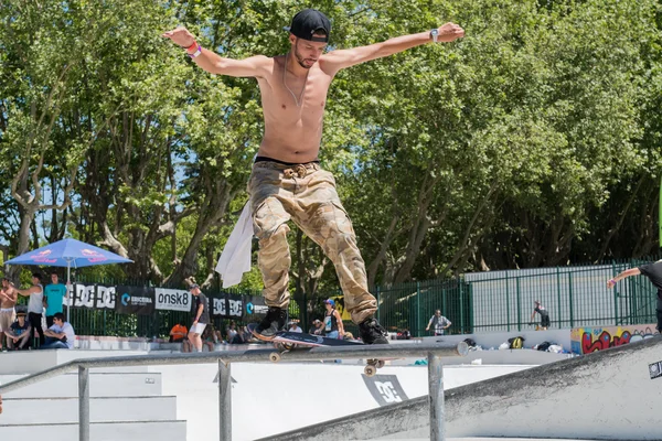 蒂亚戈 Xarepe 在直流滑板挑战 — 图库照片