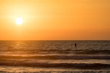 Adam paddleboarding siluet