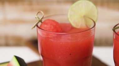 Karpuz Smoothies ahşap tablo