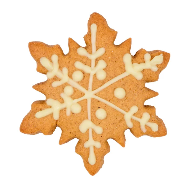 Gustoso Biscotto Natale Fatto Casa Sfondo Bianco — Foto Stock