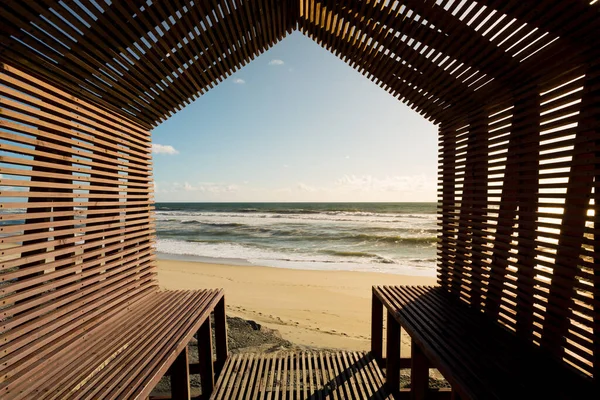 Vista Relaxante Banco Marítimo Esmoriz Ovar Portugal — Fotografia de Stock