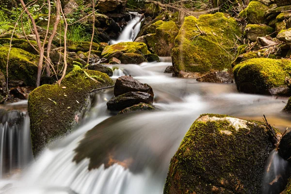 Beautiful Water Stream Gresso River Portugal Long Exposure Smooth Effect — Stock Photo, Image