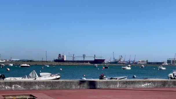 Aveiro Portugal Circa June 2021 Навалочный Авианосец Покидает Порт Авейро — стоковое видео