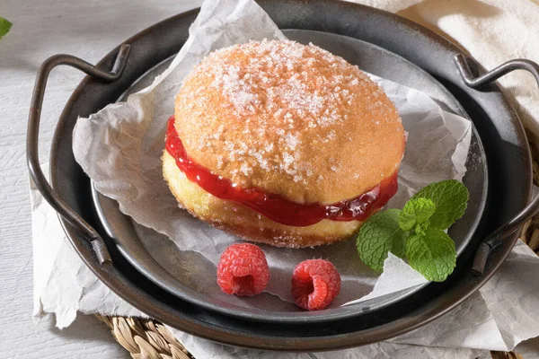 Bolas Berlim Bolas Berlín Masa Frita Portuguesa Con Azúcar Llena — Foto de Stock