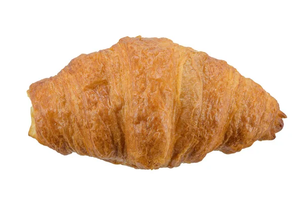 Francouzský Croissant Zlatou Křupavou Kůrkou Lahodným Jemným Těstem Uvnitř Izolovaný — Stock fotografie