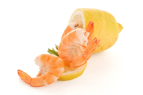 Shrimp with lime — Stock Photo, Image