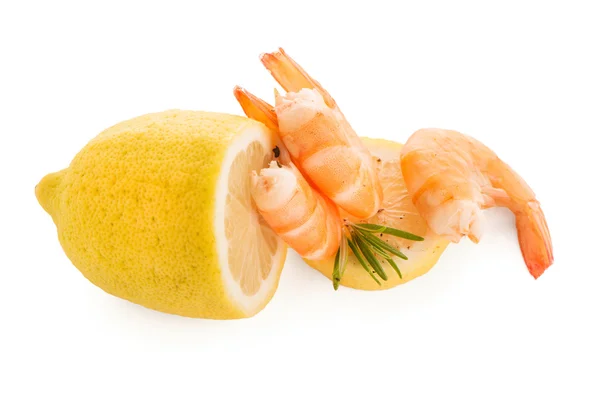 Shrimp with lime — Stock Photo, Image