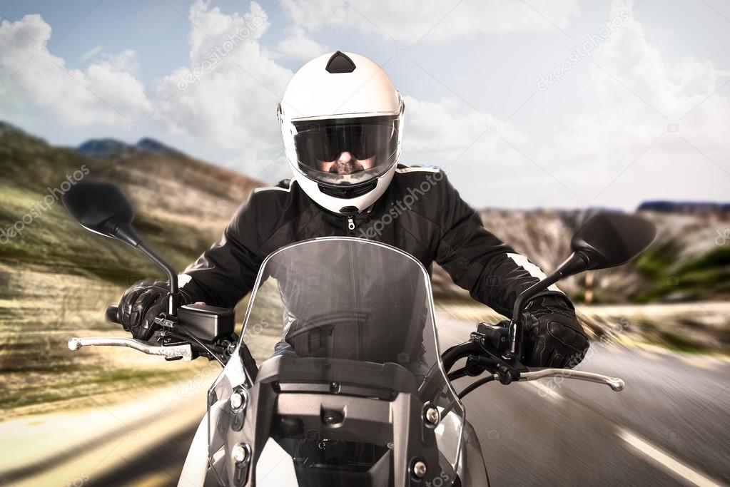 Biker on the road