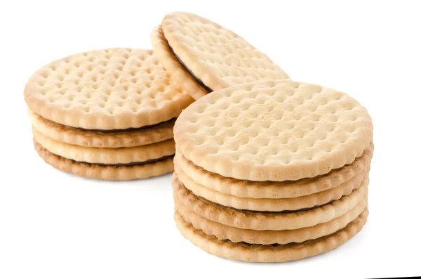 Biscoitos sanduíche com recheio de chocolate — Fotografia de Stock