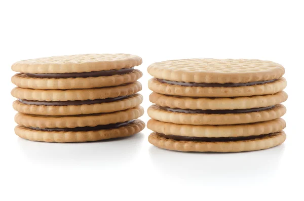 Sandwich koekjes met chocolade vulling — Stockfoto