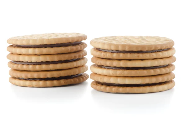 Sandwich biscuits with chocolate filling — Stock Photo, Image