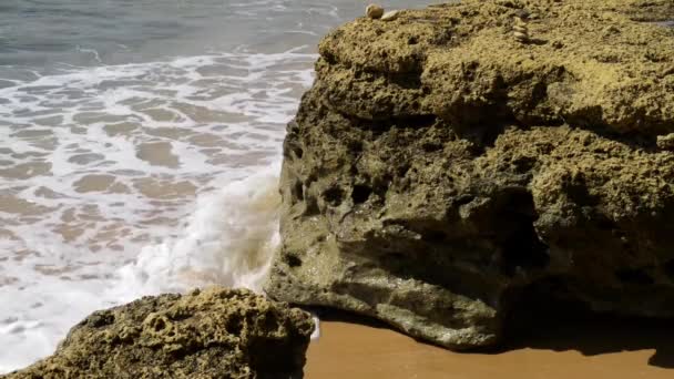 在葡萄牙阿尔布费拉的玛丽亚 · 路易莎海滩 — 图库视频影像
