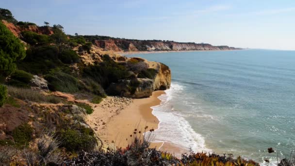 Maria luisa strand in albufeira, portugal — Stockvideo