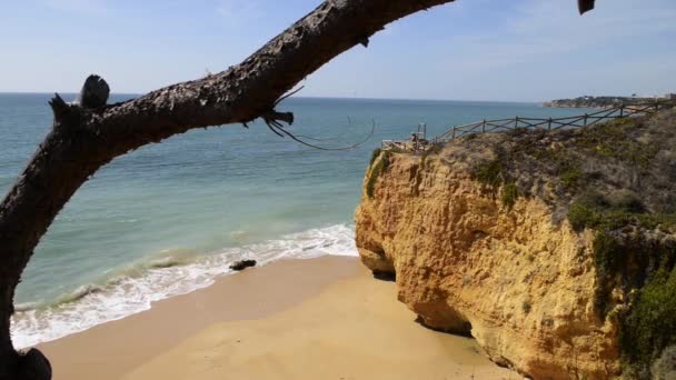 Maria Luisa beach i Albufeira, Portugal — Stockvideo
