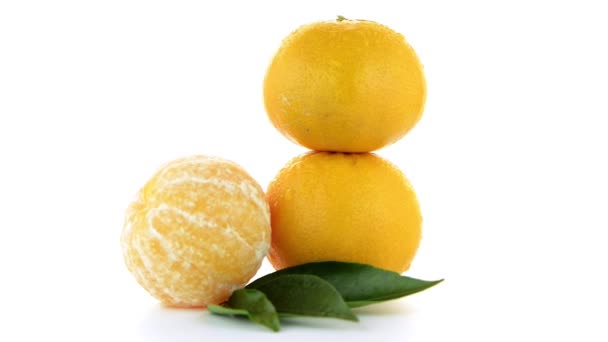 Mandarina madura o mandarina — Vídeos de Stock