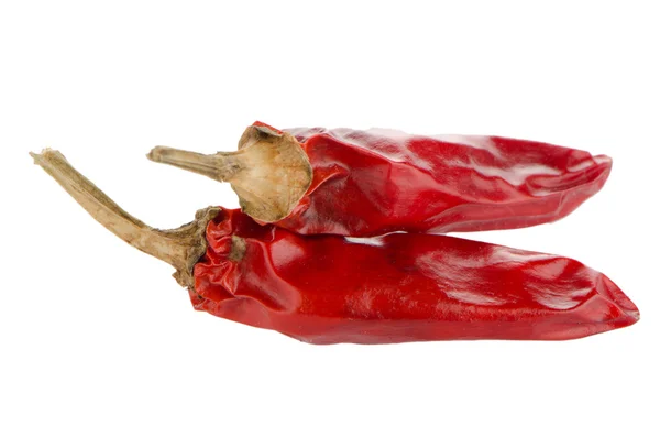 Twee rode hete chilipeper — Stockfoto
