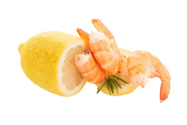 Shrimp with lime — Stock Photo, Image