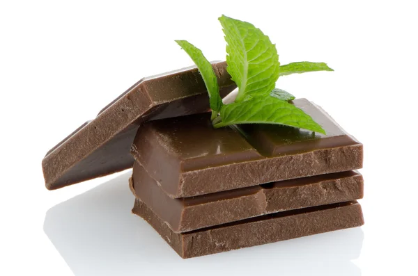 Detalhe de close-up de peças de chocolate — Fotografia de Stock