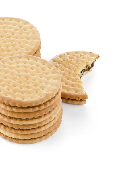 Sandwich koekjes met chocolade vulling — Stockfoto