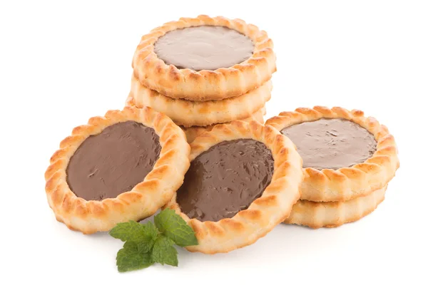 Chocolate tart cookies — Stock Photo, Image