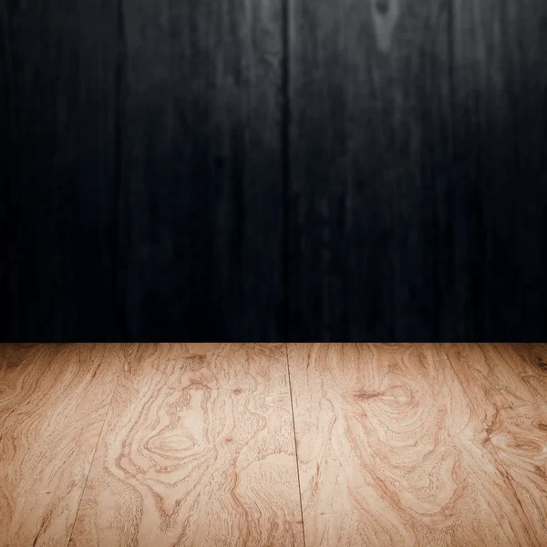 Table with wooden wall — Stock Photo, Image