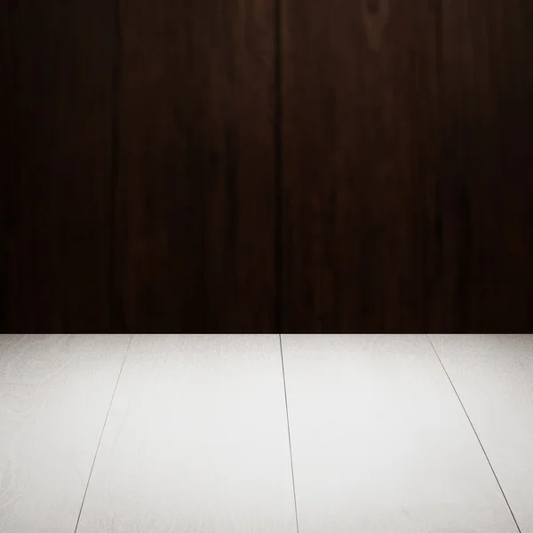 木製の壁を持つテーブル — ストック写真