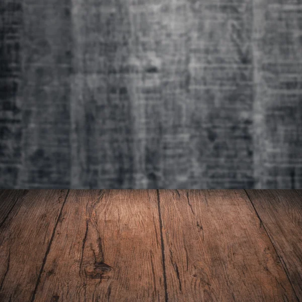 Mesa con pared de madera —  Fotos de Stock